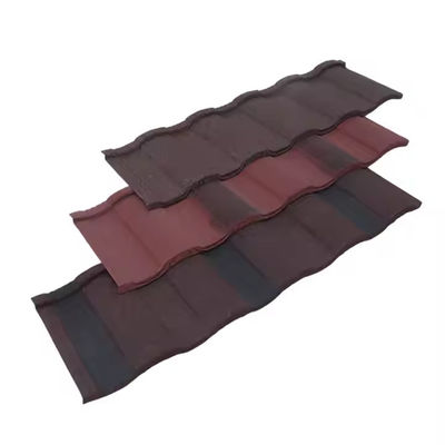 Multi-Layer Protective Film Stone Coated Roof Tiles Long-Lasting And Non-Combustible Material