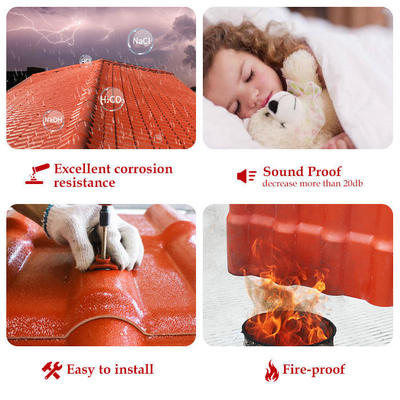 ASA Synthetic Resin Roof Tile 2.5mm Fireproof B1 Rated